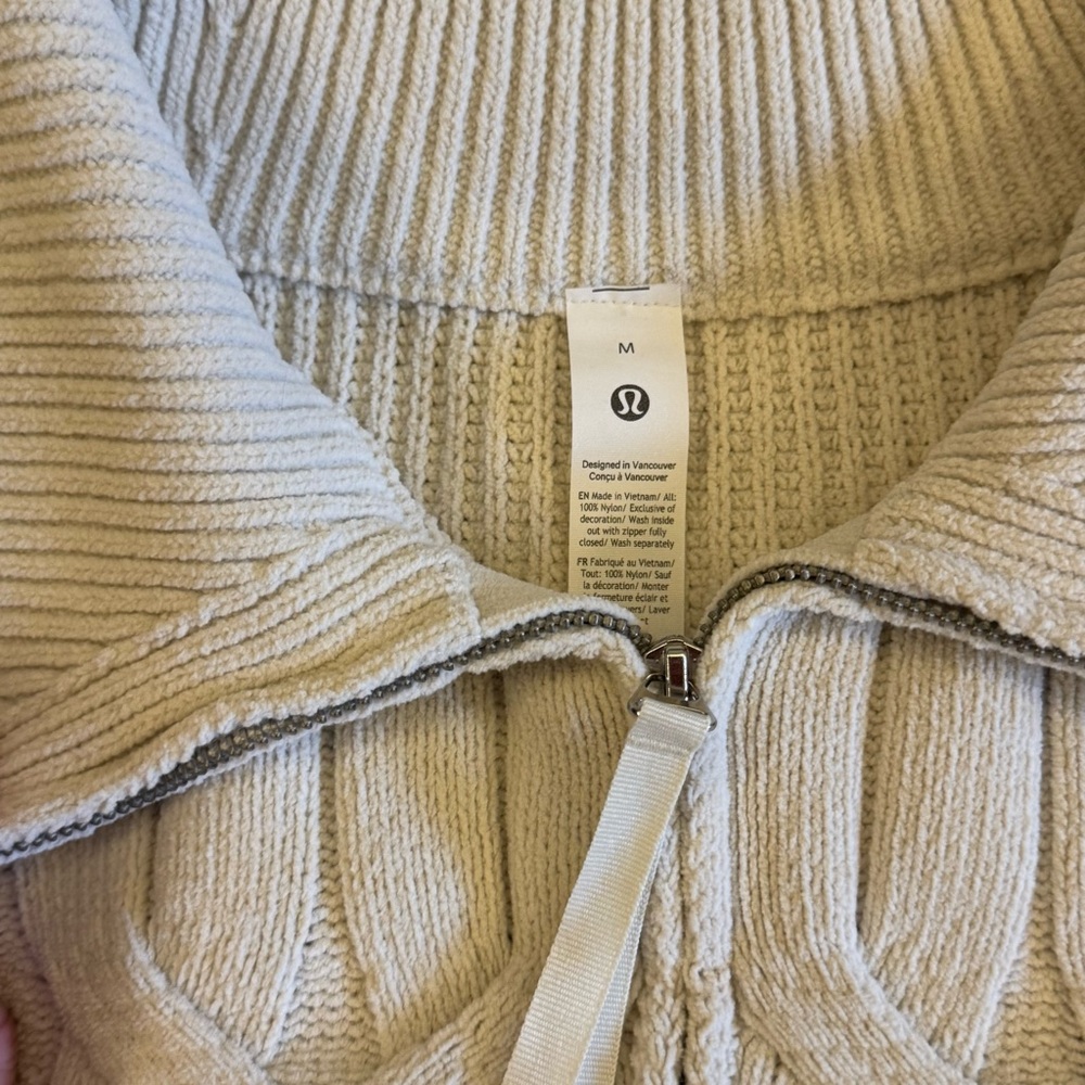 Lululemon Athletica Cream Cable Knit Sweater - Picture 2 of 2